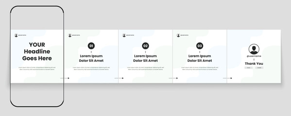 Set of LinkedIn carousel post, social media Instagram carousel post, modern and editable business carousel template design