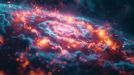 Naklejka premium Vibrant Cosmic Swirl in Deep Space Exploration