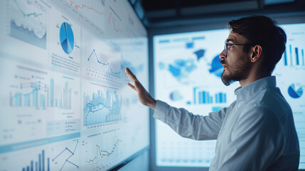 A business leader presenting the results of a successful data science project that improved operational efficiency and increased profits.