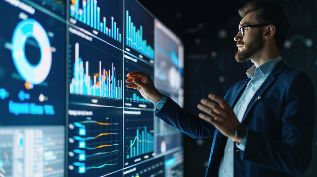 A business leader presenting the results of a successful data science project that improved operational efficiency and increased profits.