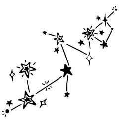 black and white stars