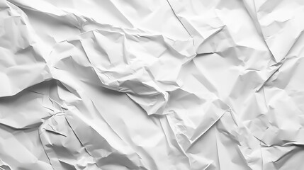 Obraz premium Crumpled white paper texture with subtle shadows creating depth and dimension