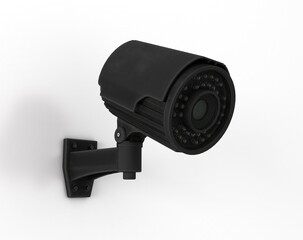 Security camera isolated on white background with clipping paths	
