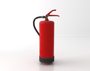 One fire extinguisher on white background	
