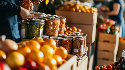 Organize a community-wide food drive in the weeks leading up to Thanksgiving. Follow it up with a large Thanksgiving dinner where the collected food is distributed to those in need. Ai generated