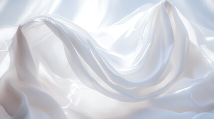 Obraz premium Abstract wavy fabric on white background .