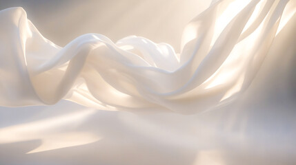 Abstract wavy fabric on white background .