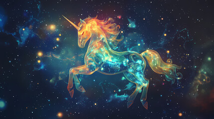 Naklejka premium Sagittarius horoscope centaur sign. ai generated illustration. outer space background. lunar zodiac. Centaur. Illustration