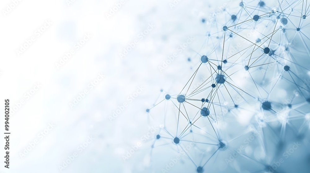 Poster abstract network of interconnected nodes with a blurred background