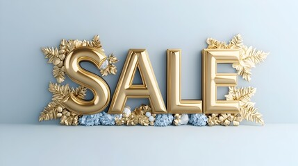 Elegant Golden SALE Signage,Black Friday Luxury Shopping Theme,3D