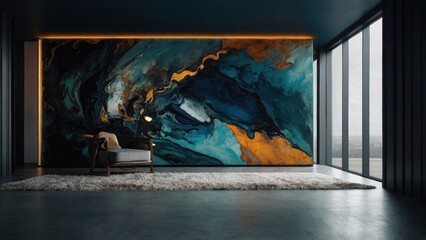 Vibrant hues and geometric precision converge to create an abstract piece that captivates the eye and the mind