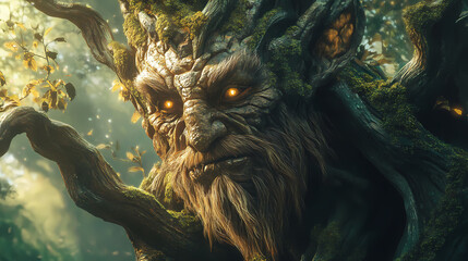 Naklejka premium Treebeard, ai. Tree Ent. Illustration