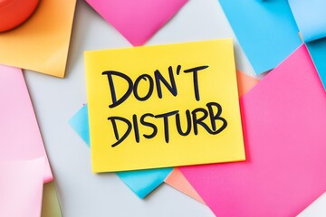 Vibrant sticky notes featuring 'don't disturb' message for office or home use