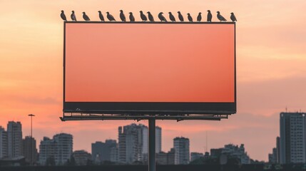 Obraz premium Endangered Species Awareness on Billboard at Sunset