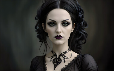 Portrait of a woman gothic beauty fashion