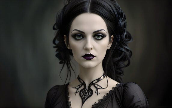 Portrait of a woman gothic beauty fashion