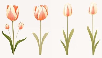 set of tulips