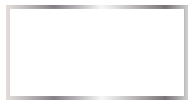 Shiny silver frame isolated on a transparent or white background. Vector design with glossy metallic border.