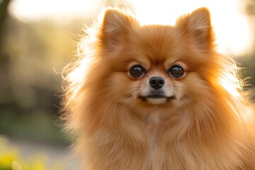 Fototapeta premium Pomeranian, Dog Portrait Photography, Pomeranian Close-up, Pomeranian Pet Photo, High Quality Dog Image