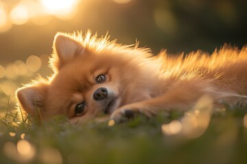 Obraz premium Pomeranian, Dog Portrait Photography, Pomeranian Close-up, Pomeranian Pet Photo, High Quality Dog Image