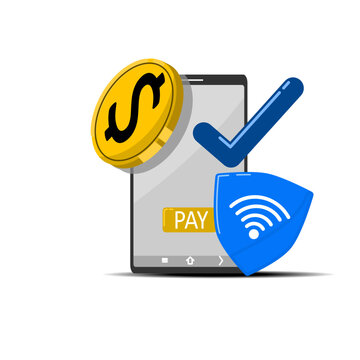 recommend clip art: Payment security, data and transaction protection, online payment security.
                    Payment security illustration, flat style vector. part 1