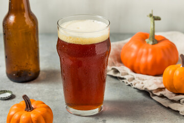 Boozy Refreshing Cold Pumpkin Craft Beer Ale