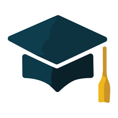 Basic RGBgraduation cap icon. symbol of completion of learning. flat design style. Suitable for learning, thinking results, intelligence. vector design template