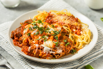 Italian Homemade Eggplant Parmesan Pasta