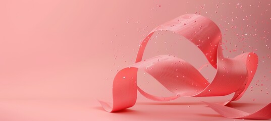 Digital Poster Promoting Breast Cancer Awareness with Pink Ribbon Design for Social Media