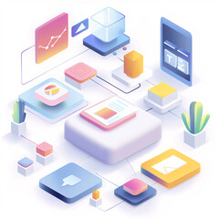 Fototapeta premium Uncover the beauty of icons, where simplicity meets functionality in elegant design. Explore a visual language that transcends barriers and enhances user experience across platforms