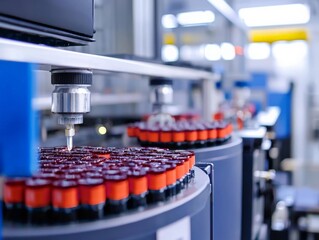 A detailed shot of a factory's quality control department, where products are being rigorously tested to meet strict standards, illustrating the role of quality assurance 