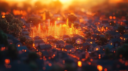 Fototapeta premium Housing Market Graph Illustrating Significant Financial Growth for Real Estate Insights