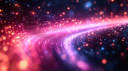 Obraz premium Optical Fiber Close-Up with Glowing Lights Ideal for Technology and Networking Concepts