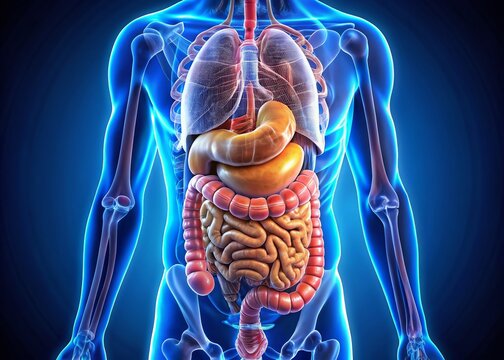 Detailed Diagram of Human Gastrointestinal Organs for Educational and Medical Purposes