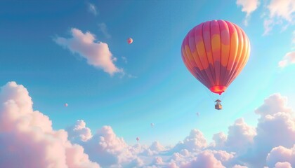 Fototapeta premium Hot Air Balloon in the Blue Sky