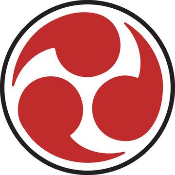 Mitsu Tomoe Japan Shinto Trinity Symbol icon.