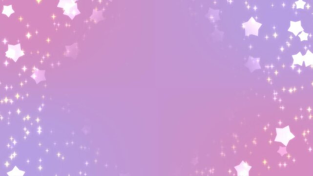 ループする星とキラキラのフレーム素材,4k,ピンク 紫