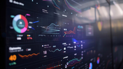 Obraz premium A digital interface tracking wealth and finance, showing real-time data on cash flow, investment returns, and financial health.