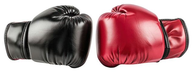 PNG Red black boxing gloves faceoff