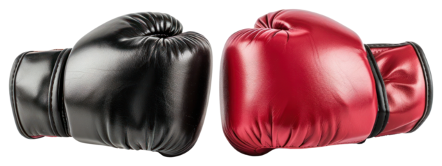 PNG Red black boxing gloves faceoff