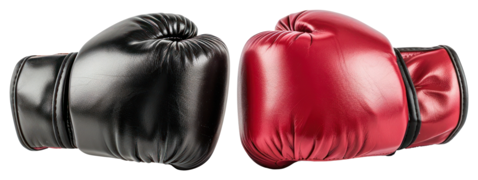 PNG Red black boxing gloves faceoff