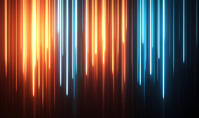 Vibrant Vertical Light Streaks in Orange and Blue Hues design