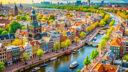 Obraz premium Detailed Map of Amsterdam Showing Landmarks, Canals, and Streets for Navigation and Exploration