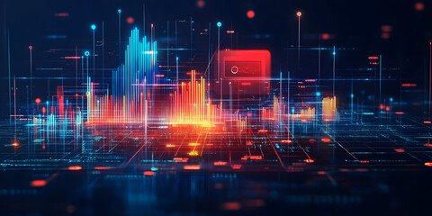 E-commerce Metrics Futuristic Background for Online Retail Analytics, generative ai