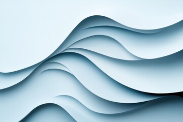 Abstract blue waves paper art background