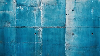 Obraz premium A textured blue concrete wall showcasing weathered details and industrial aesthetics, perfect for modern design inspiration.