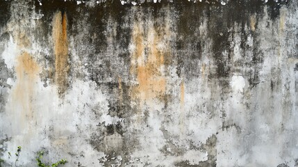 Fototapeta premium A textured wall with peeling paint and weathered surface, showcasing layers of color and age, perfect for backgrounds and artistic projects.