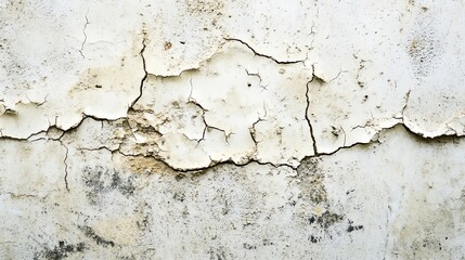 Obraz premium Close-up of a cracked, peeling wall texture showcasing natural weathering and decay, ideal for backgrounds or artistic projects.