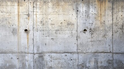 Obraz premium Textured concrete wall with subtle variations and visible holes, perfect for backgrounds and architectural designs.