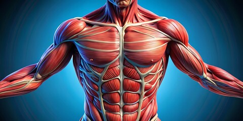 Detailed Muscle Belly Anatomy Illustration for Educational and Medical Reference Purposes